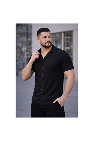 Narnuga قميص رجالي من قماش الوافل بأكمام قصيرة وأزرار وياقة مفتوحة وقصة عادية...