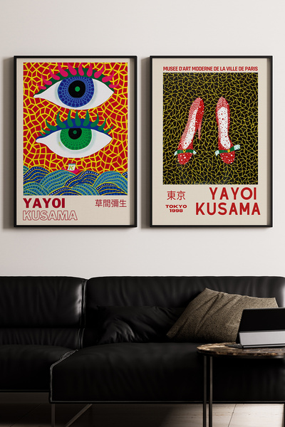 Artiera Σετ ζωγραφικής 2 τεμαχίων Kusama Eyes and High Heels Japandi Art με ξ...