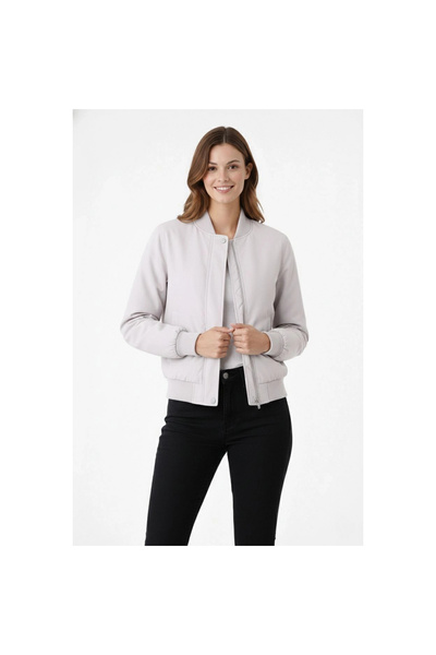 Narnuga Women's Premium Bomber Jacket with Snap Closure, Ribbed Cuffs, Lined,...