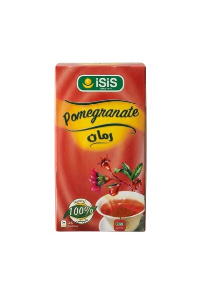 ISIS Pomegranate Herbal Tea – 100% Natural Fruit Infusion – 25 Tea Envelopes