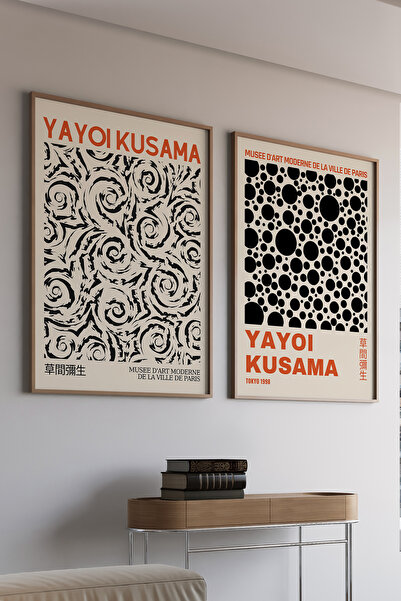 Artiera Σετ ζωγραφικής με ξύλινο πλαίσιο 2 τεμαχίων με μοτίβα Kusama Dot Patt...