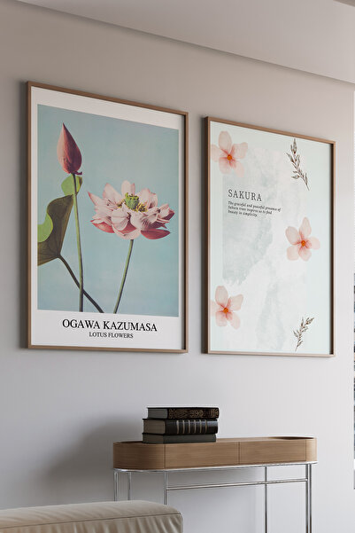 Artiera Σετ ζωγραφικής με ξύλινο πλαίσιο 2 τεμαχίων Sakura Flowers Minimal Ja...