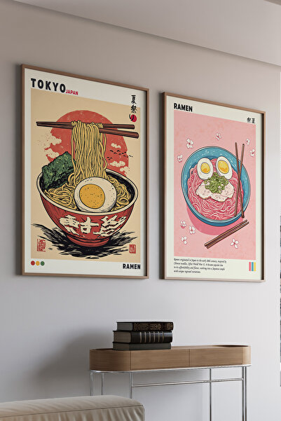 Artiera Σετ ζωγραφικής με ξύλινο πλαίσιο 2 τεμαχίων Ramen Kitchen Decorative ...