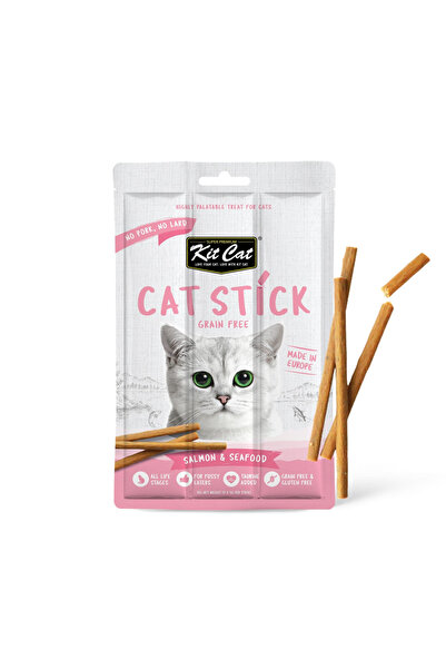 Kit Cat مكافآت "كات ستيك" بالسلمون والمأكولات البحرية أصابع طرية خالية من الحبوب