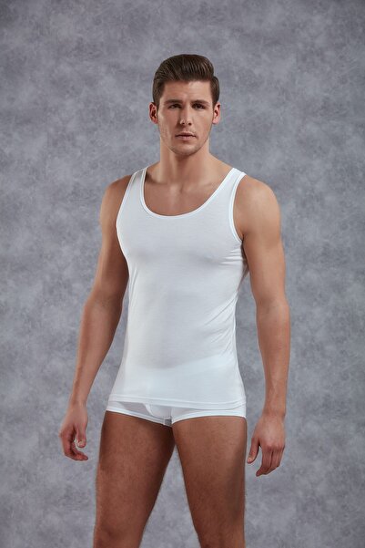 Doreanse Tricou pentru bărbați Micro modal cu bretele groase și guler larg