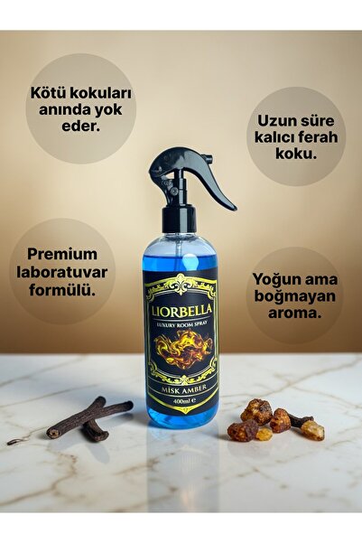 LiorBella | Misk - Amber Oda & Kumaş Parfümü 400 ML | Yoğun, Kalıcı & Premium...