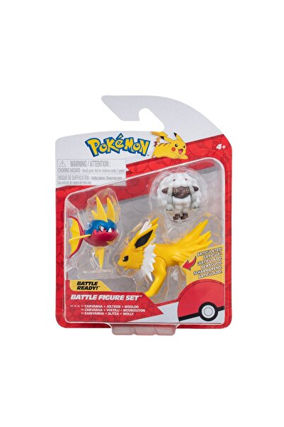 Pokemon - Set 3 figurine de actiune, Wooloo, Carvanha, Jolteon, 3 buc