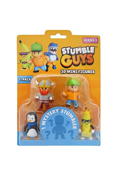 Noriel Set de 5 mini-figurine Stumble Guys, Seria 3D 3 cu figurină misterioas...