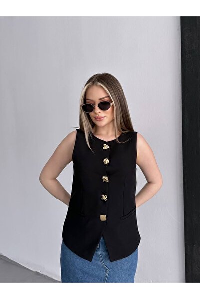 Füme Dumbbell Design Button Vest