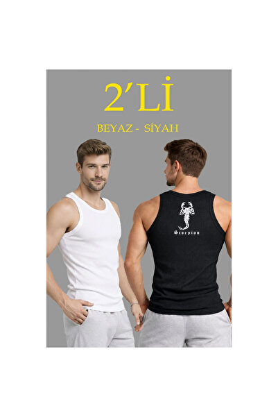 Narnuga Men's Sports Ribbed Singlet Set of 2 Black and White Slim Fit Camisol...
