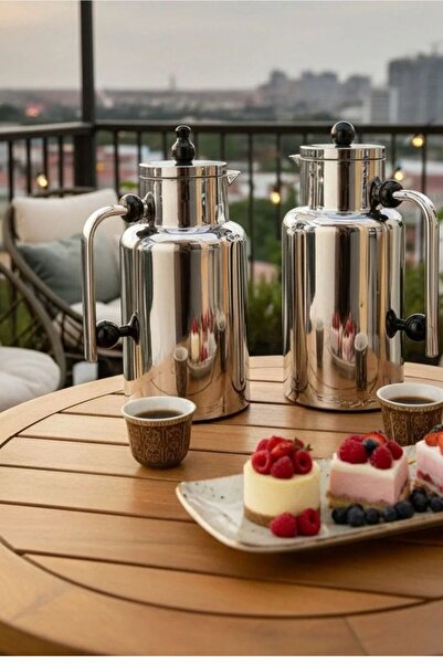 sahal aloula طقم ترامس شاي وقهوه حافظ للحراراة لمدة 6-9 ساعات 1 لتر