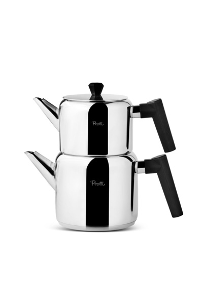 Perotti طقم إبريق شاي فولاذي من سلسلة سلطان-إي ديم فاميلي مع قاعدة حثية