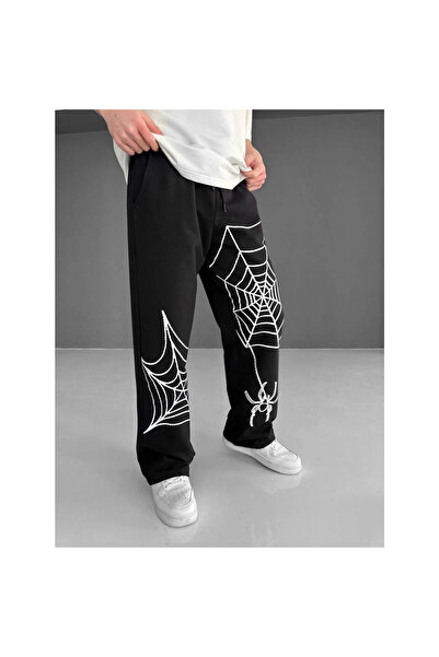 Narnuga Two Yarn Fabric Spider Printed Tracksuit - Black -