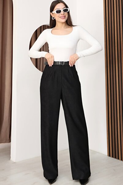 Safgiyim44 Premium Velvet Knitted Trousers - Black