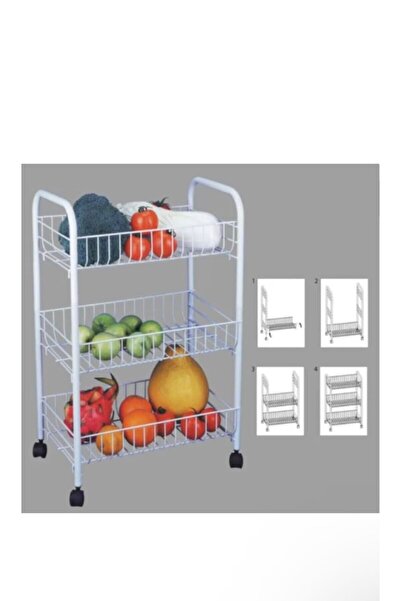 OEM Etajera din metal cu roti si 3 rafturi, 34x26x70 cm,robusta,depozitare ca...