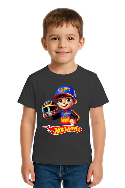SEDİRLİ Tricou unisex Hot Wheels cu imprimeu pentru copii, bumbac bucăți, bum...