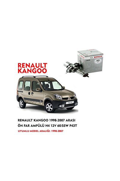 Bosch RENAULT KANGOO 1998-2007 ARASI ÖN FAR AMPÜLÜ 12V 60/55W (1ADET) P43T