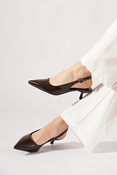 Moda Pie Pasipor pina heeled open back flat women's shoes - coffee crinkle