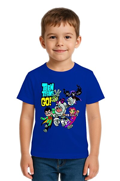 SEDİRLİ Unisex Teen Titans Go με τύπωμα Παιδικό μπλουζάκι από χτενισμένο βαμβ...