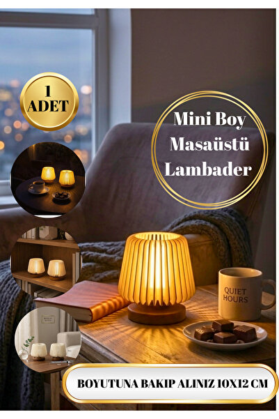 BRE HOME Mini Masa Lambası 10x12 cm Dekoratif Gece Lambası Sıcak Işık Ortam L...