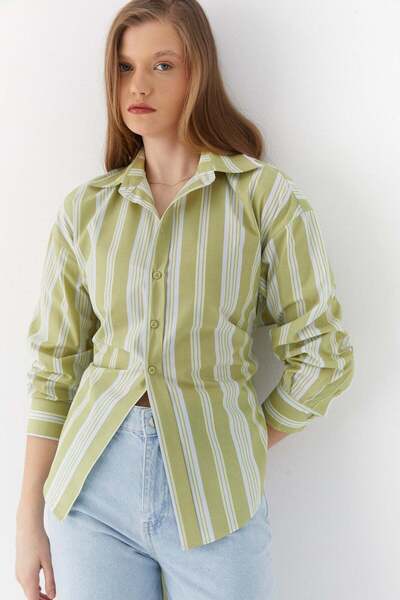 MARKALİSTE Cămașă cu detaliu de legătură la spate, verde