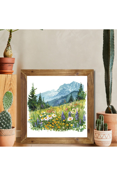 woodhomeworks One Piece Real Wood Framed Kitchen Decor Painting Wall Hangings