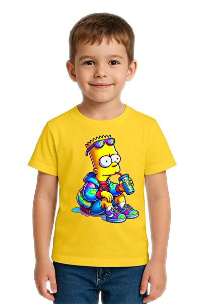 SEDİRLİ Unisex Simpsons με τύπωμα Παιδικό μπλουζάκι από χτενισμένο βαμβακερό ...