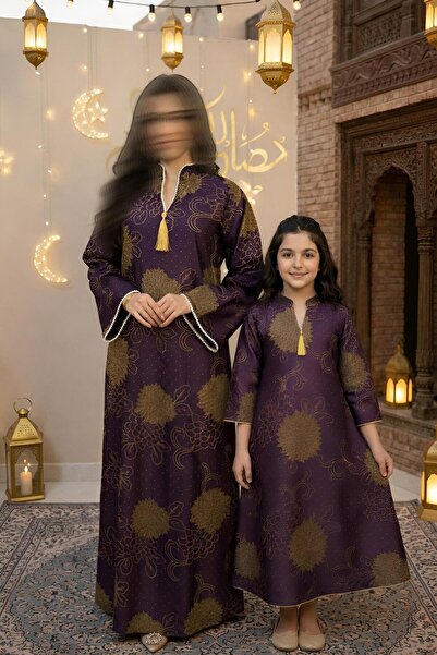 ISHRAQAT AL-AMAL جلابيه رمضانيه بناتي باكمام طويله الام وبنتها بتصميم رمضاني