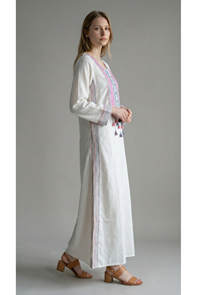 KASHKHA جلابية كتان "أوركيد" (Orchid Linen Jalabiya)