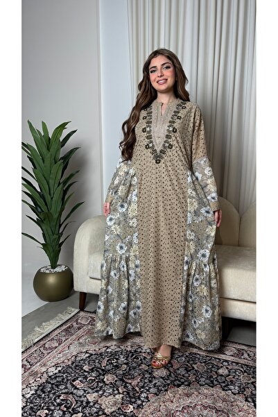 KASHKHA Luxurious cotton jalabiya with royal embroidery and classic patterns