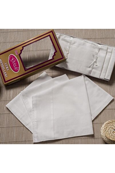 SUNDOKU HOME Kutulu Kumaş Cep Mendili 40x40 cm – 12 Adet (1 Düzine)-GÖZDE Sar...