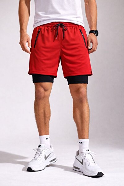 Karatopak Ανδρικό αθλητικό σορτς προπόνησης με κοντό κολάν Fitness με Quick Dry