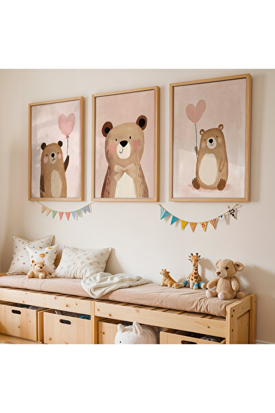 Artiera Σετ ζωγραφικής 3 τεμαχίων Teddy Bear Hearts για κοριτσίστικο δωμάτιο ...