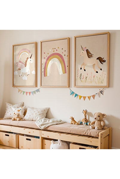 Artiera Σετ ζωγραφικής 3 τεμαχίων με ξύλινο πλαίσιο για κοριτσίστικο δωμάτιο ...