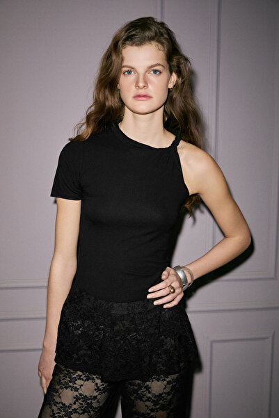 GRIMELANGE ORIGINAL Ženska mekana i Elastično tkanina sa čvorovima na ramenu ...