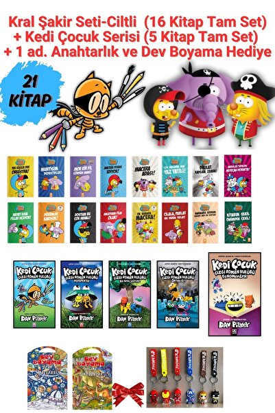 Eksik Parça Yayınları Kral Şakir 16 Kitap + Kedi Çocuk 5 Kitap 21 Kitaplık Se...