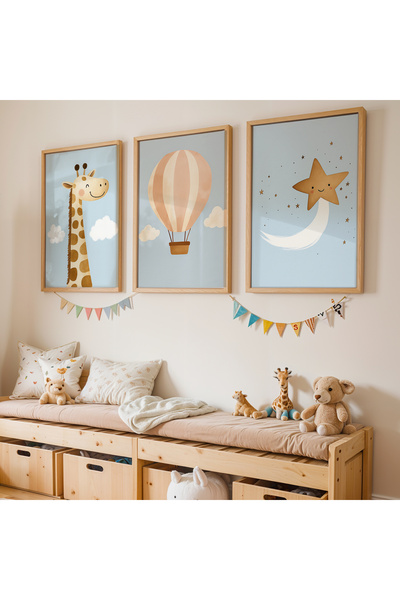 Artiera Σετ ζωγραφικής 3 τεμαχίων με ξύλινο πλαίσιο για αγορίστικο δωμάτιο με...