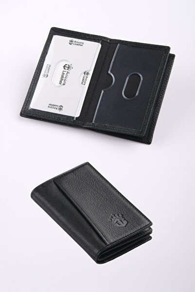 Ancora Leather Genuine Leather Minimum Card Holder -26206-Black