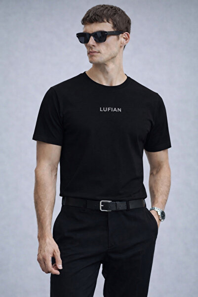 Lufian Erkek Bisiklet Yaka Rahat Kalıp Ön ve Arka Baskı Detaylı Tişört