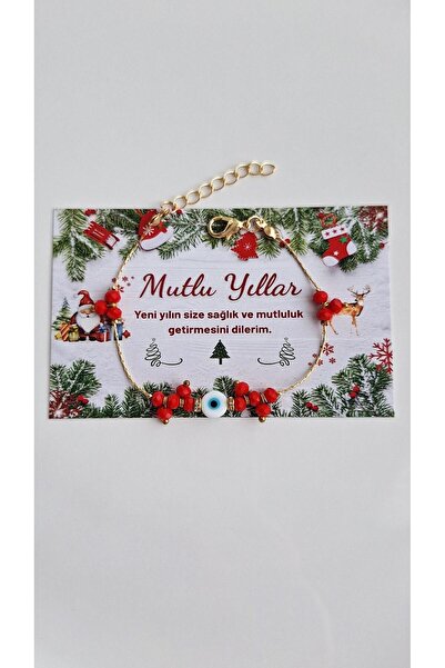 Svc Aksesuar New Year's Gift Red Beaded Bracelet