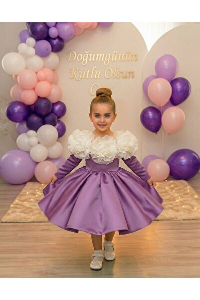 Luneria Dress Gül kız çocuk abiye mezuniyet elbisesi