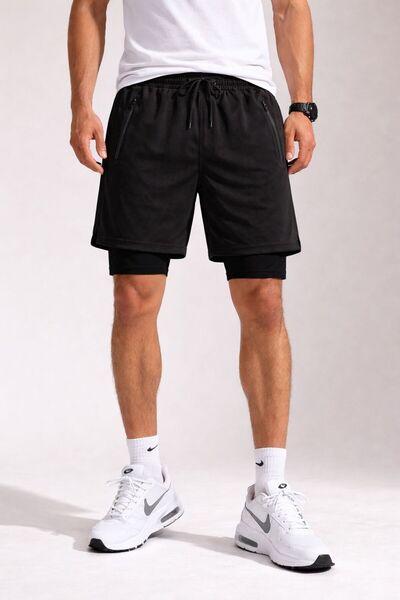 Karatopak Ανδρικό αθλητικό σορτς προπόνησης με κοντό κολάν Fitness με Quick Dry