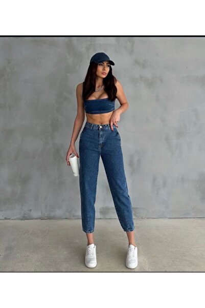 Evim Sepeti بنطلون جينز موم فيت عالي الخصر من سلسلة بريميوم