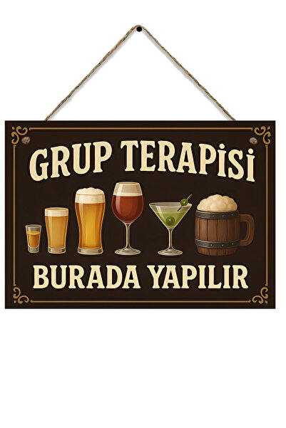 MARNELLO CONSEPT Therapy Group Themed Wooden Wall Painting - Decorative Gift