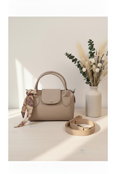 NO BRAND Mini Scarf and Shoulder Bag Ecru