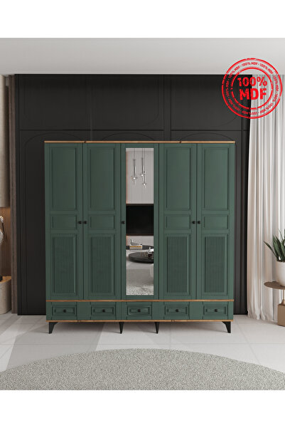 Teen & Bright NİL 5 KAPAKLI ÇEKMECELİ GARDIROP - TAMAMI MDF