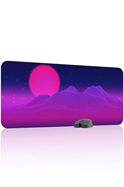 mousepad bastir Vaporwave Grid antialunecare Mousepad de gaming din cauciuc c...