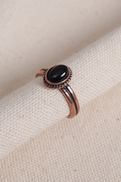 Süspüs Accessories خاتم أونيكس مرصّع بالأحجار من النحاس