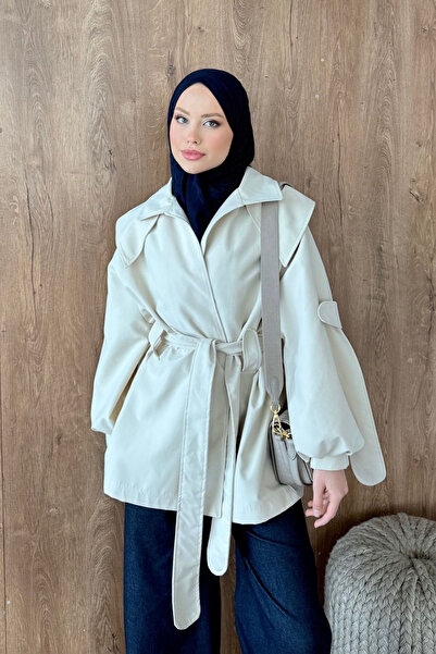 Hazamoda Punch Trench Coat Beige