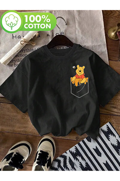AEMİ Unisex the Pooh Printed Oversized Crew Neck T-Shirt